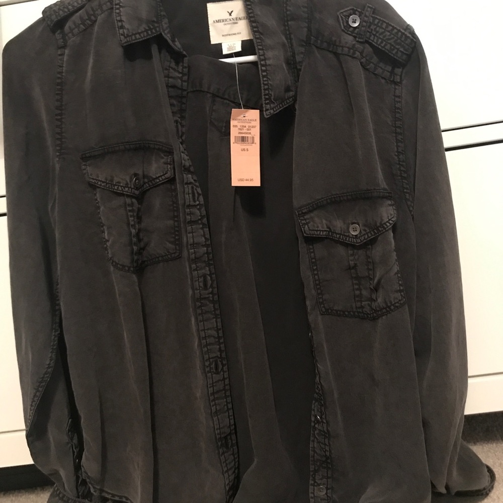 black button down shirt